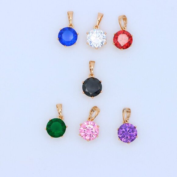 "Classic Round Black Pendant in Rose Gold with Glossy Faceted Finish, XPPT1501 - Picture 10 of 13